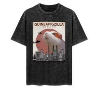 Guineapigzilla Funny Guinea Pig Mens Unisex T-Shirt Graphic Print Top Black Tee L