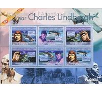 Guinée 5232-5237 Feuille Miniature (complète. édition) Neuf avec Gomme Originale ** MNH 2007 Charles Lindbergh (1902-1974) (Timbres pour Les collectionneurs) Avions/Ballons/Zeppelins/Aviation