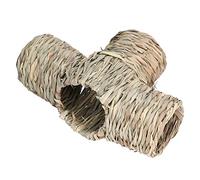 Guinée Pig Grass Tunnel, Nature's Hideaway Grass Tunnel Small Animal Toy Prew House avec Quatre entrées Ouvertes pour Les Rats Ferrets de Hamster syrien