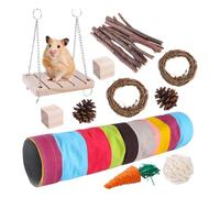 Guinée Teeth Toys, Small Animal Tunnel, Hamster Wood Sticks, Guinée Tube Toy with Durable and Safe Materials 13,39 x 9,45 x 3,15 Inches for Guinée Pigs, Hamsters, and Chinchillas (1 set)