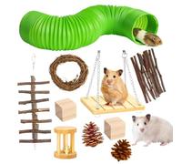 Guinée Teeth Toys, Small Animal Tunnel, Hamster Wood Sticks, Guinée Tube Toy with Durable and Safe Materials 13,39 x 9,45 x 3,15 Inches for Guinée Pigs, Hamsters, and Chinchillas (1 set)