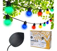 Guinguette Colors Edition 32 LED Guirlande lumineuse Solaire & Étanche Feuille photovoltaïque XL