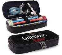 Guinness Beer Logo 1 Étui À Crayons En Cuir Grande Capacité Avec Fermeture Éclair Grand Stylo De Rangement Pochette À Crayons Boîte Organisateur Porte-Sac Pratique