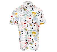 Guinness Chemise blanche à manches courtes en coton avec motifs emblématiques, blanc, M