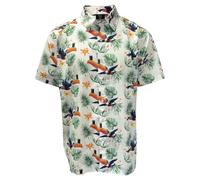 Guinness Chemise hawaïenne à manches mi-longues Toucan Blanc, blanc, L