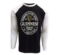 Guinness Dublin Label Manche Longue Col Rond pour des Hommes Haut Noir Large