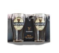Guinness Lot de 2 verres à bière officiels Extra Stout dans une pochette