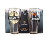Guinness Lot de 2 verres à bière officiels Extra Stout & Flying Toucan