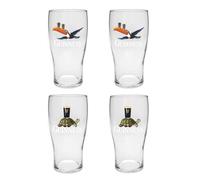 Guinness Lot de 4 verres à pinte, parfaits pour la maison, le bar et la cuisine (toucan volant/tortue)