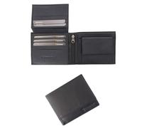 GUINNESS Portefeuille en cuir noir et porte-clés - Blocage RFID, portefeuille à deux volets en cuir véritable pour homme, porte-cartes fin, portefeuille élégant et durable pour homme - Produit