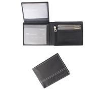 GUINNESS Portefeuille en cuir noir et porte-clés - Blocage RFID, portefeuille à deux volets en cuir véritable pour homme, porte-cartes fin, portefeuille élégant et durable pour homme - Produit