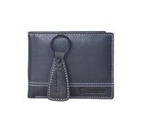 GUINNESS Portefeuille en cuir noir et porte-clés - Blocage RFID, portefeuille à deux volets en cuir véritable pour homme, porte-cartes fin, portefeuille élégant et durable pour homme - Produit
