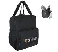 Guinness Sac isotherme de 16 L - Sac à déjeuner isotherme pour pique-nique, barbecue, camping et voyage | Sac à glace souple avec poignées rembourrées | Glacière de voyage noire pour homme et adulte |