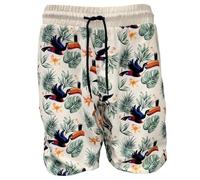 Guinness Short de bain hawaïen blanc Toucan, blanc, L
