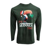 Guinness T-shirt de Noël à manches longues Motif toucan Vert bouteille, vert bouteille, S