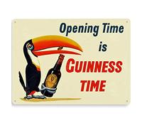 Guinness Time Plaque en métal pour bar à bière, pub, grotte à bière, bar - 20 x 12 pouces