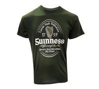Guinness Traditional Craft Label Irlandais T-Shirt Vert Foncé avec Harpe Irlandaise 100% Recyclé, M