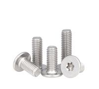 GUIPENG Lot de 10 boulons à tête plate ultra-mince Torx à six lames en acier inoxydable 304, M1.6 M2 M2.5 M3 M4 M5 M6 M8(55mm x10pcs,M2)
