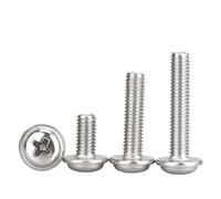 GUIPENG M1.4 M2 .5 M3 M4 M5 M6 304 A2 en acier inoxydable, rondelle ronde treillis, boulon à tête de collier rembourré, vis d'ordinateur(50mm,M1.4-100pcs)