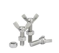 GUIPENG M3 M4 M5 M6 M8 M10 acier inoxydable 304 A2-70 boulon papillon écrou hexagonal combinaison ensembles pouce aile vis griffe main serrer les(M5x30mm-5Sets)