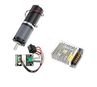 GUIPENG Moteur réducteur planétaire 32GP-31ZY 12 V 24 V 11 tr/min à 2160 tr/min 0,5 à 100 kg/cm Support + contrôleur + alimentation Inverseur réglable(12V 15RPM,PackageD)