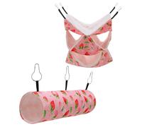 Guiqulai Lot de 2 hamacs à suspendre à 3 étages pour petit animal domestique avec tunnel pour petit animal domestique - Accessoires pour cage pour hamster, planeur à sucre, cochon d'Inde, furet
