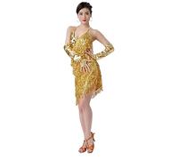 Guiran Robe Gatsby sans Manche Femme 1920S Robe à Frange Bretelles Réglables Robe à Paillettes Charleston pour Déguisement Soirée Danse Latine