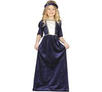 Guirca 85597 Déguisement médiéval avec robe et bandeau pour enfant 5-6 ans Bleu