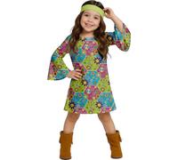Guirca 85607 Costume Hippie Fille des Fleurs pour Enfants Multicolore 5-6 ans