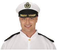 FIESTAS GUIRCA | Casquette de Capitaine pour Déguisement Adulte Unisexe | Détails Brodés Dorés | Badge Ancre Devant | Polyester Léger | Accessoire Unique | Carnaval, Halloween, Soirées À Thème