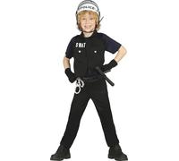Guirca - Déguisement de Police avec gilet et chemise, pour enfant de 5 - 6 ans, Couleur noir (85647)