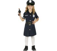 Guirca Déguisement de Police Local pour Fille,10-12 years,Bleu