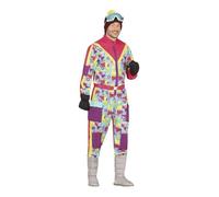 FIESTAS GUIRCA Déguisement rétro pour homme - Combinaison de ski coloré des années 80 amusant pour homme - Survêtement de skieur de snowboard des années 90 - Deguisement Adulte EVG Taille M