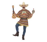 FIESTAS GUIRCA Déguisement Tequila Man - Costume drôle pour homme avec poncho - Enterrement de vie de garçon mexicain - Déguisement homme taille L