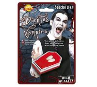 Guirca- Dents canins de Vampire avec pâte adhésive, Unisexe Adulte, 2186, Blanc, Taglia Unica