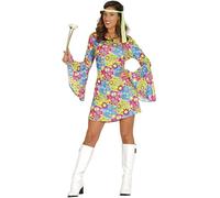 Guirca- Disfraz Adulta Déguisement Hippie Flower pour Adulte Taille 42-44, Mixte, 89025, Coloré, L