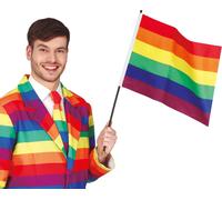 Guirca Drapeau Arc-en-ciel Avec Mât 35x45 Cm One Size