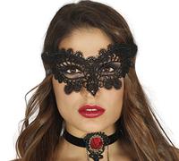 FIESTAS GUIRCA- Masque en Dentelle, 12901.0, Noir, Talla única