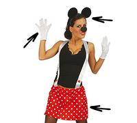 Guirca Minnie Set 4 pièces Costume de souris multicolore (jupe avec bretelles, oreilles et nez)