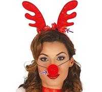 Guirca Serre-tête Renne de Noël avec Nez Lumineux