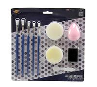 Guirca - Set d'accessoires de Maquillage pour la Peinture corporelle, avec pinceaux et éponges, Couleur, 15653