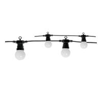 Guirlande 10 Ampoules 50 LEDs Blanches, Espacees de 25cm. Longueur Totale 7, 25M. IP44