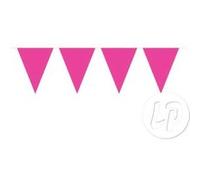 guirlande 15 fanions uni rose 10m