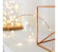 Lights4fun Guirlande Déco Lumineuse avec 100 Micro LED Blanc Chaud sur Câble Cuivré pour Intérieur