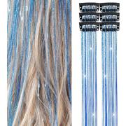 Guirlande à cheveux à clipser, Clinquante à cheveux | Kit de guirlandes de à clipser, guirlandes de à paillettes féeriques | Pince à féerique à paillettes, mèches scintillantes