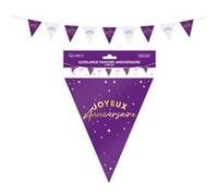 guirlande à fanions anniversaire 6m violet - générique gf24vl Violet G