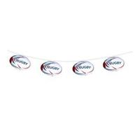 guirlande à fanions ballon rugby france papier 5m - cda 07100-31 Blanc