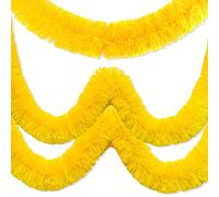 Guirlande à franges métalliques de Noël de 15,2 m à suspendre au mur pour flotteurs de défilé, Thanksgiving, anniversaire, décorations de fête d'Halloween (5,1 cm x 15,2 m, jaune)