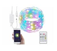 Guirlande à LED RVB connectée compatible commandes vocales - 5 m Luminea Home Control