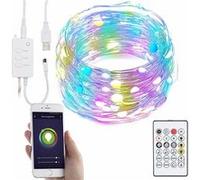 Guirlande à LED RVB connectée compatible commandes vocales - 5 m Luminea Home Control
